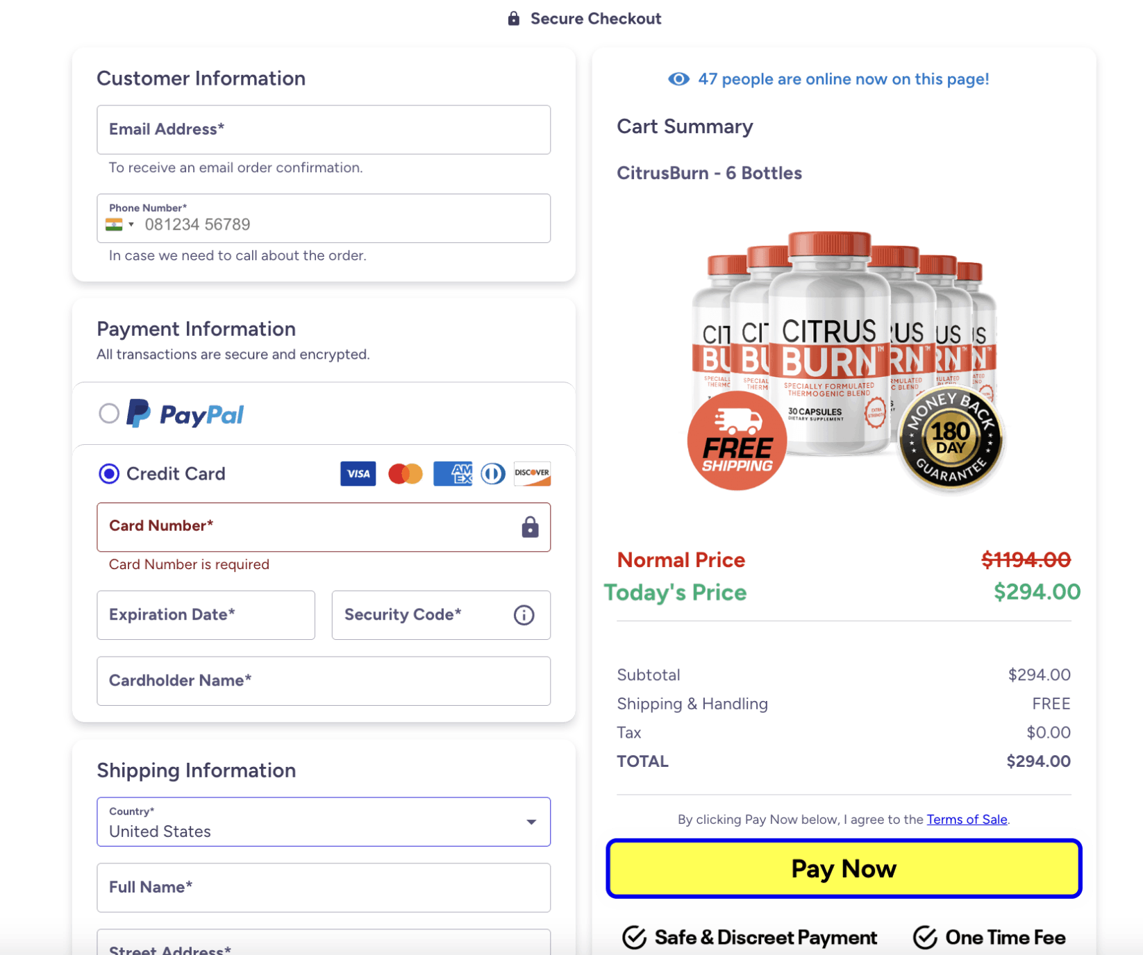 citrusburn-order-page